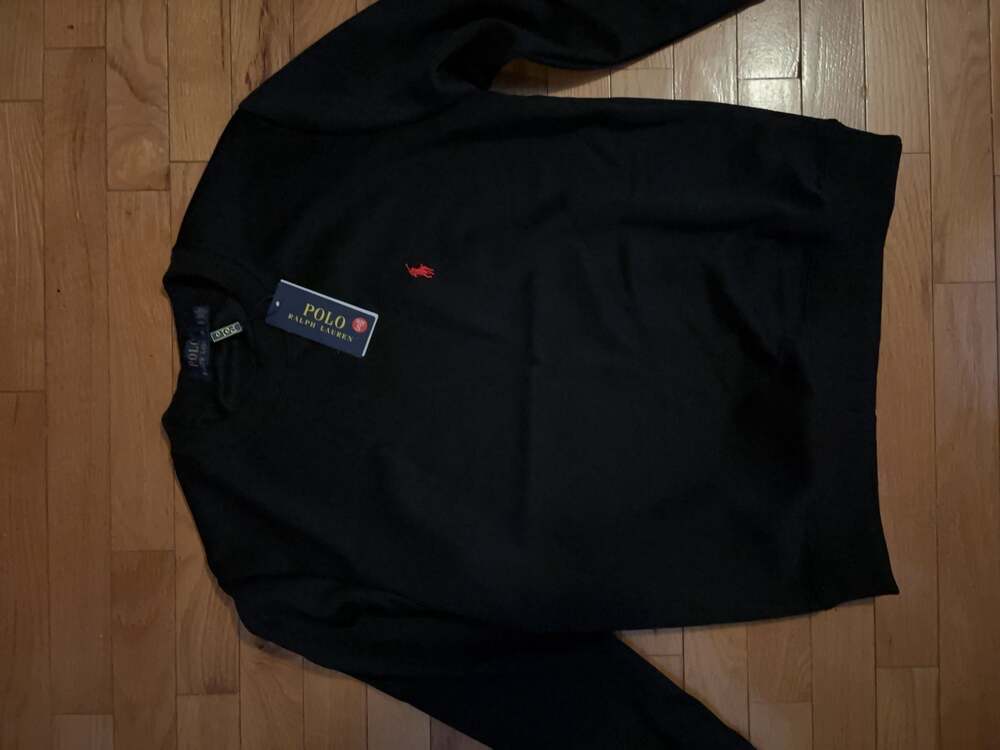 Polo Ralph Lauren Fleece Crewneck Sweatshirt in Black with Red Pony